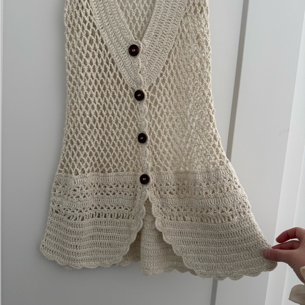 Vintage‎ crochet sweater cardigan - Picture 2 of 5